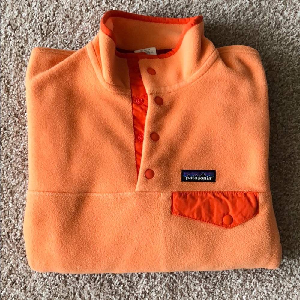 Peach/ Orange Patagonia Synchilla Pullover